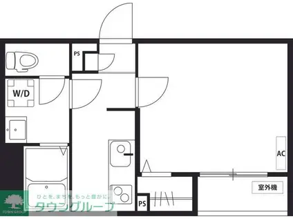 リブリ・ドエルKIZAWA(1K/3階)の間取り写真