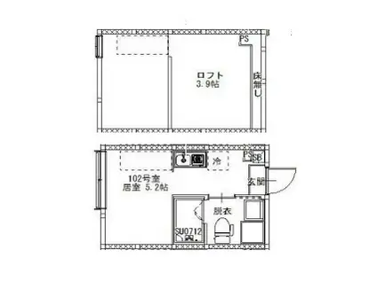 AXIS青砥(ワンルーム/1階)の間取り写真