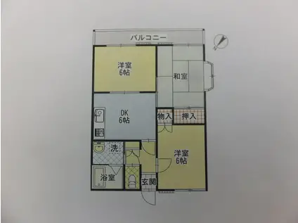 グランデュール田中B(3DK/1階)の間取り写真