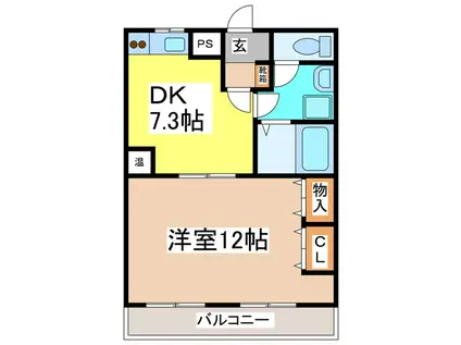 ケントハウス(1DK/3階)の間取り写真