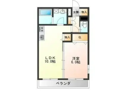 パールキューブ(1LDK/1階)の間取り写真