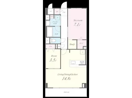 ホープファミリア(1SLDK/1階)の間取り写真