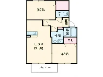 セピアコートIII(2LDK/1階)の間取り写真