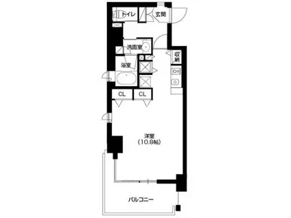 アーバネックス北浜(ワンルーム/11階)の間取り写真