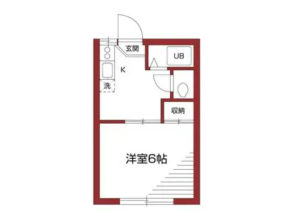 パルテール烏山(1K/2階)の間取り写真