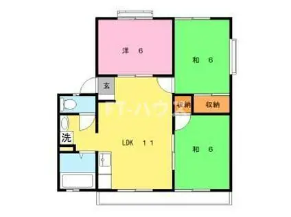 サニーハイツII(3LDK/2階)の間取り写真