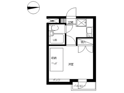 スカイコート新宿第5(1K/4階)の間取り写真