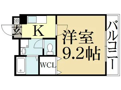 アムール一乗寺 2(1K/2階)の間取り写真