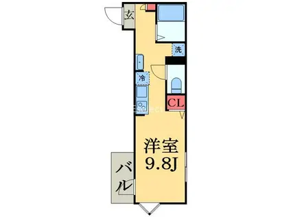 MELDIA東千葉3(ワンルーム/1階)の間取り写真