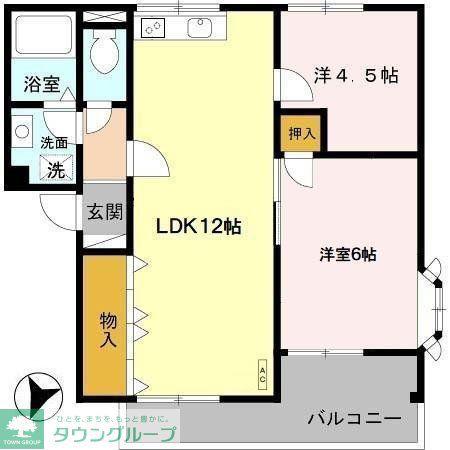 ヴァンベールクレスト(2LDK/3階)の間取り写真