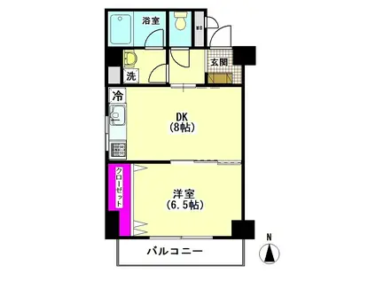 エーワンハイム(1LDK/2階)の間取り写真