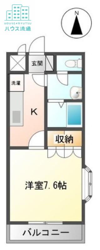 ベルローズ(1K/2階)の間取り写真