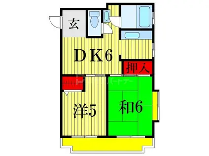 フェリーチェ本八幡(2DK/5階)の間取り写真