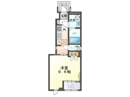 スターテラスII西大寺(1K/1階)の間取り写真