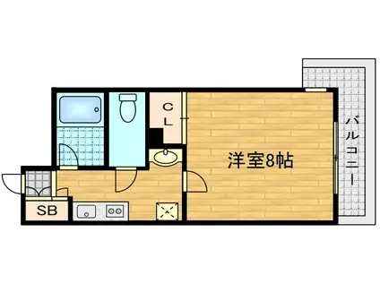 和泉ハイツ(1K/2階)の間取り写真