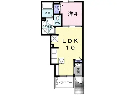 フォルトゥーナ(1LDK/1階)の間取り写真