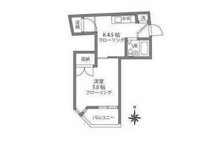 マリオン松庵(1K/1階)の間取り写真