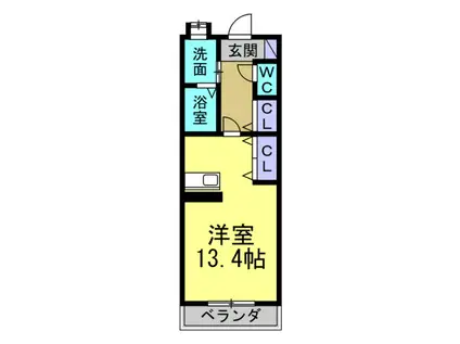 キャッスル常滑 南棟(ワンルーム/5階)の間取り写真