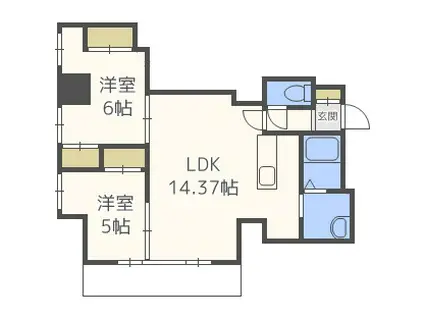 VIOLETTA(2LDK/2階)の間取り写真