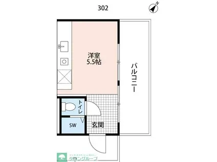 DECO(ワンルーム/3階)の間取り写真