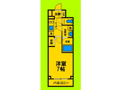 エスリード大阪クレストコート(1K/7階)の間取り写真