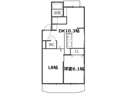 浦里第一マンション(1LDK/1階)の間取り写真