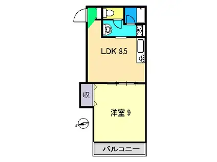 セントファームII(1LDK/1階)の間取り写真