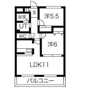 リベルタ・パラッツォ(2LDK/1階)の間取り写真