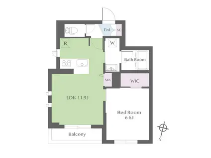 LA PORTE OTOWA(1LDK/3階)の間取り写真
