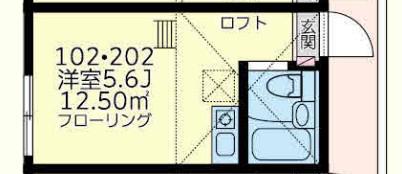 ユナイト上中里ジェイミー(ワンルーム/2階)の間取り写真