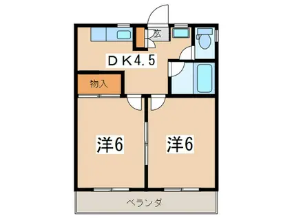 マリーノエル(2DK/2階)の間取り写真