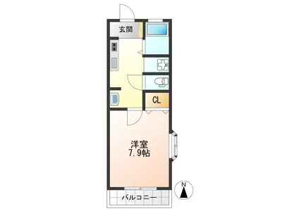 アーブル桜ヶ丘(1K/1階)の間取り写真