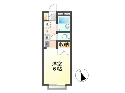 欧日ハイム(ワンルーム/1階)の間取り写真