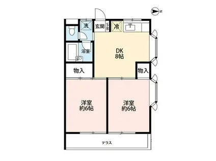 サンハイム-宮前1丁目-(2DK/1階)の間取り写真