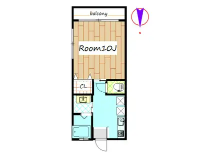 エスハイツII(1K/1階)の間取り写真