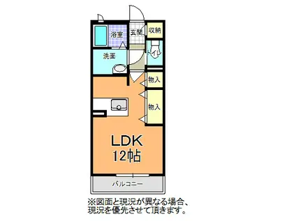 メルシーウィステリア(ワンルーム/1階)の間取り写真