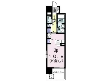 ケイマイティ(ワンルーム/4階)の間取り写真