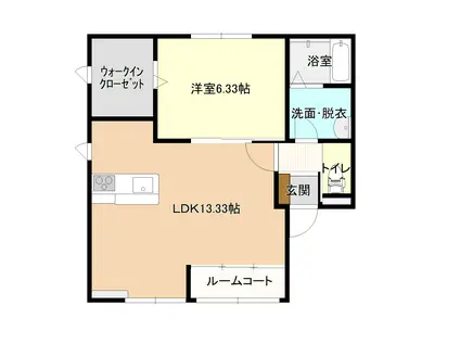 ドライデンコートB棟(1LDK/2階)の間取り写真