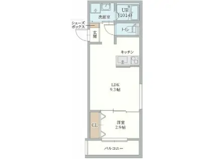 GAZELLE NOAH尼崎尾浜II(1LDK/3階)の間取り写真