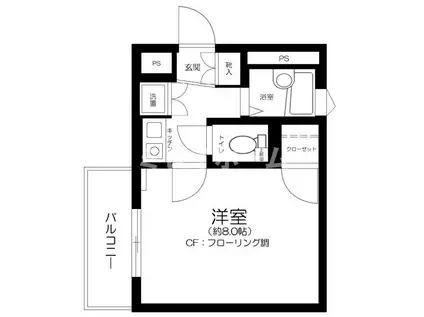 ファサード田園調布(1K/3階)の間取り写真