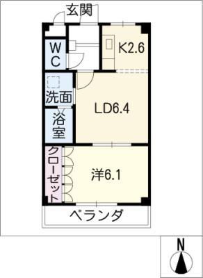 GLORIOUS88(1LDK/1階)の間取り写真