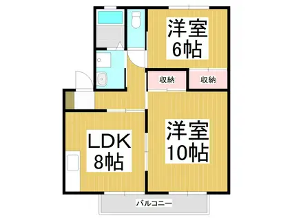 ブルーフェアリー(2LDK/2階)の間取り写真