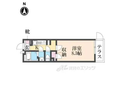 クレイノアンサンク(1K/1階)の間取り写真