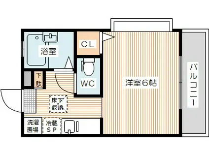 HBハイツ(1K/1階)の間取り写真