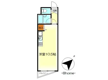 福岡ビル(ワンルーム/2階)の間取り写真