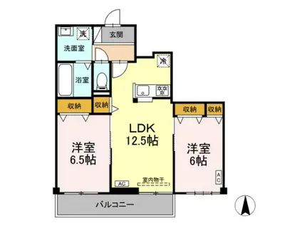 カーサ・ファミリオ(2LDK/3階)の間取り写真