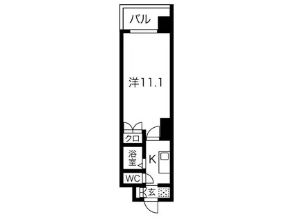 プログレッソ岩塚(1K/3階)の間取り写真