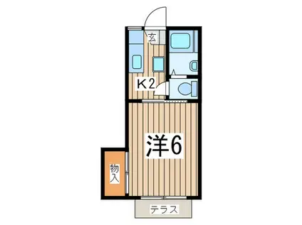 コスモハイツA(1K/1階)の間取り写真