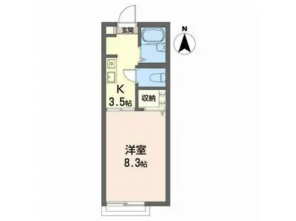 千秋コーポ駅東(1K/1階)の間取り写真