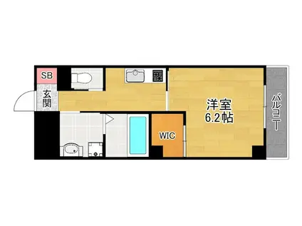 フリーディオ楠葉(1K/2階)の間取り写真